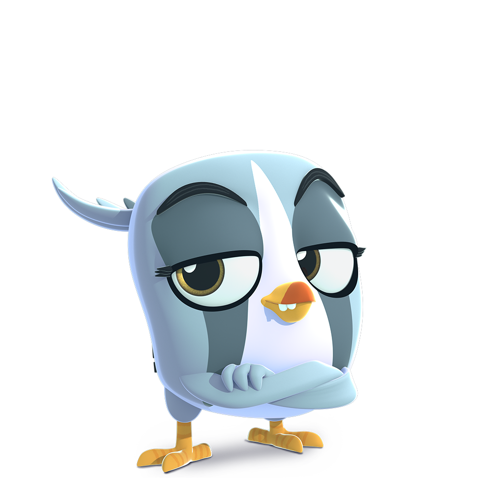 Angry bird silver
