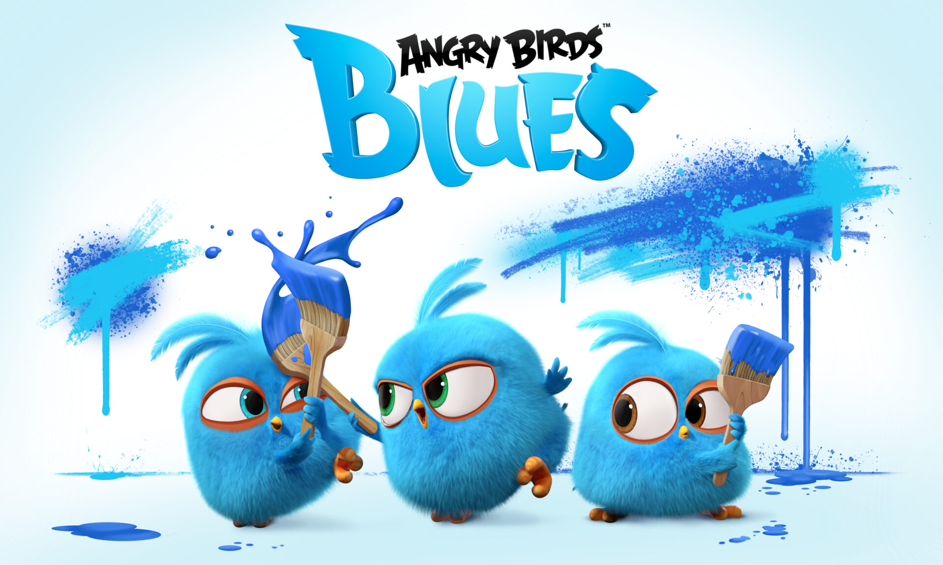 Meet Blues Jake, Jay and Jim, rambunctious bluebird triplets with big ideas that wildly succeed or hilariously fail. But no matter what happens, this fun feathered trio ALWAYS bounces back... except when the Hatchlings show up.  Cute, clueless and gullible, the lovable flock of baby birds unwittingly makes things worse for the Blues in the most adorable way. Unfazed, the brothers simply shake their smoldering tail feathers and try, try again.  Whether it’s building a clubhouse ordered from the Mighty Eagle Express, or getting a kite to fly, the Blues’ crazy antics become unbelievable comic disasters you can’t resist. Every day on Bird Island is an adventure for these unstoppable brothers.
